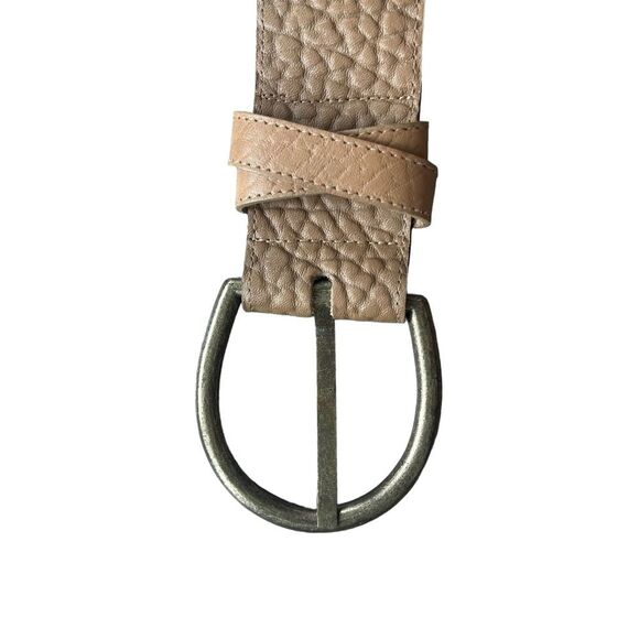 The Leather Shop Women’s M‎ Brass Buckle Wide Belt Embossed Tan Leather Cowgirl - Picture 5 of 7